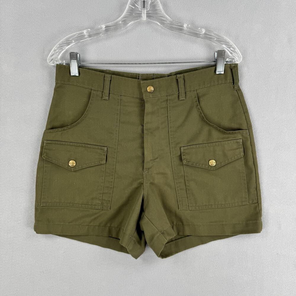 Vintage Boy Scouts Of America Shorts Mens 32 Green Uniform Cargo Canvas Pockets